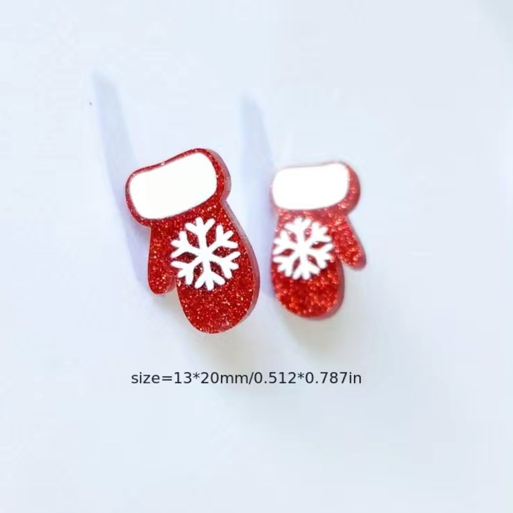 Glitter Mittens Stud Earrings - Picture 2 of 2
